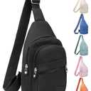 Banelu Small Sling Backpack Crossbody Sling Bag for Women Men, Chest Bag Daypack Fanny Pack Cross Body Bag for Outdoors Hiking Traveling - Black