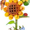 3D Wooden Flower Puzzles for Adults Sunflower, DIY Valentines Day Flower Building Set Home Decoration Wooden Craft Kits, for Women Mom Birthday Thanksgiving