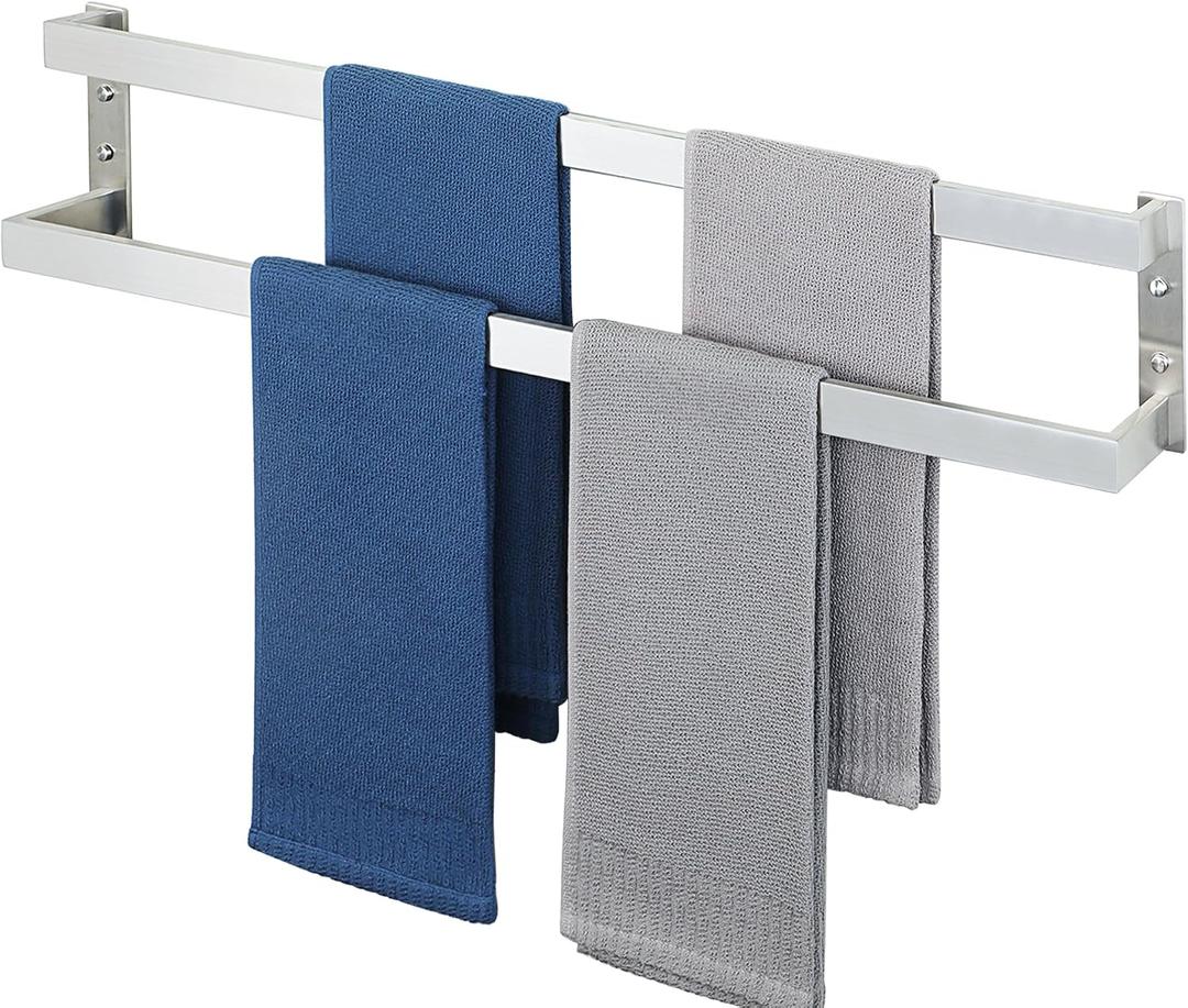 Alise Double Towel Bar, 32" Towel Racks for Bathroom Wall Mounted SUS304 Stainless Steel, Quick Drying Bathroom Towel Holder, Long Heavy Duty Towel Hanger, Brushed Nickel
