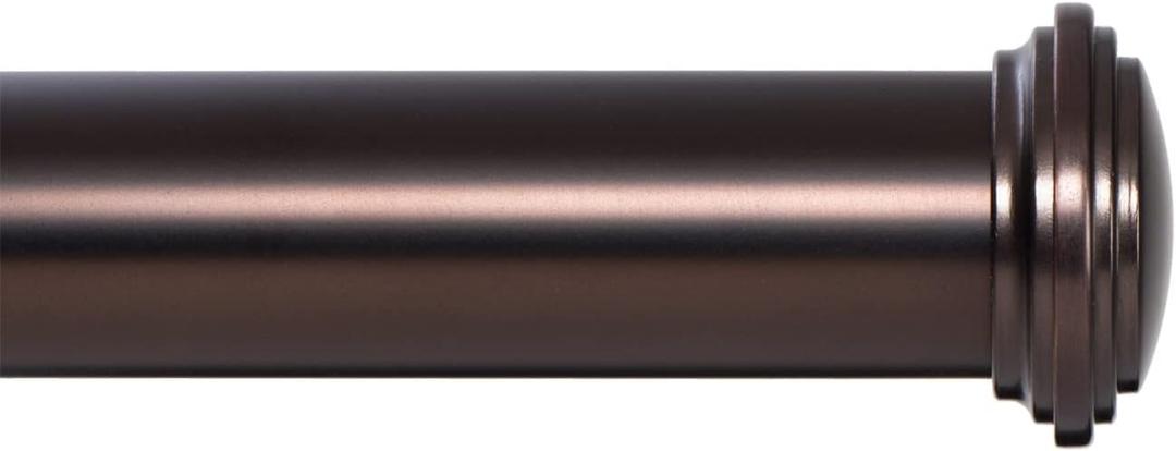 Ivilon Window Curtain Rod Decorative End Cap Design, 1 Inch Rod, 120 to 240 Inch. Oil Rubbed Bronze