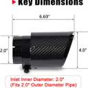 Carbon Fiber Exhaust Tip 2" Inlet to 4"Outlet, Universal Tailpipe 2 Inch Exhaust Muffler Tip (Gloss)