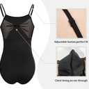 MOLLDAN Women Dance Camisole Leotards,Adjustable Straps,Front Breast Lining,Mesh Hollow Back
