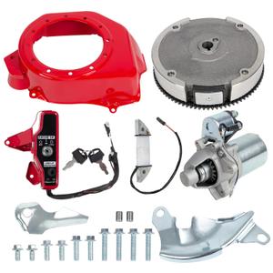 RANSOTO Electric Start Motor Kit Flywheel Ignition Switch Kit Compatible with Honda GX160 GX200&More 2~3KW 5.5HP 6.5HP 4 Stroke Engines 212cc Non hemi Engine