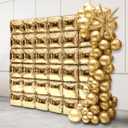 66pcs Gold Flat Square Foil Balloon Wall Backdrop Metallic Double Sided Gold Silver Balloon Garland Kit Background Tunnel Arch for Graduation Anniversary Birthday Engagement Disco Party Decorations