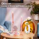 Glasseam Glass Pink Candle Holder: Unique Candle Holders Set of 3, Modern Taper Candles for Candle Holders, Decorative Candle Holders for Table Centerpiece Wedding Party Christmas Home Decoration