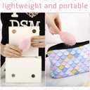 Meanplan 12 Sets Breast Cancer Awareness Gift for Women Pink Ribbon Mini Hair Brush with Card Motivational Breast Cancer Awareness Accessories Item for Survivor Charity Event Support Party Supplies