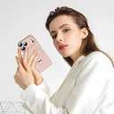 Designed for iPhone 17 Pro Max Case with Magnetic Invisible Stand, [Compatible with Mag-Safe][Full Camera Protection] Liquid Silicone Shockproof Case with Anti-Scratch Microfiber Lining, Pink