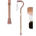 Medline Aluminum-Bronze Offset Walking Cane, Adjusts 2938 & Supports Up to 300 Lbs.  Mobility Aid Provides Balance for Seniors & Adults