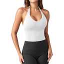 Women's Halter Crop Top V Neck Workout Going Out Tank Top Hazel Small