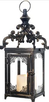 NEEDOMO Lanterns Decorative Indoor Hanging Lantern Outdoor, Vintage Metal Tabletop Decor Lantern for Patio Rustic Home, Candle Holders with Clear Glass, Home Kitchen Coffee Table Living Room Decor (Bronze)