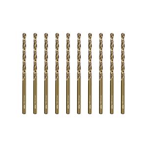 SALI Cobalt Drill Bit Set, 10Pcs 1/8" M35 High Speed Steel Jobber Length Drill Bit Kit for Hardened Metal, Stainless Steel, Cast Iron, Wood and Plastic, with Index Storage Case (1/8 Inch)