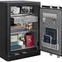 JINXNOBI Luxury Large Biometric Safe,Jewelry Safes for Home,4 Cubic Feet Safe Box Fingerprint Access,25.2inch Home Safes with Jewelry Drawer,Heavy of 90.5lbs