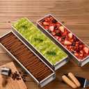 Rectangular Cake Pan Aluminum Cheesecake Pan Includes Acrylic Lid & 304 Stainless Steel Metal Spatula Removable Frame Bundt Cake Baking Molds for Tiramisu Cheesecake Mousse(Removable) (1)