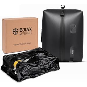 Travel Vacuum Bags with Built-in Pump – Reusable All-in-One Compression Bags, Waterproof Luggage Vacuum Bags with Pump Saver for Luggage, Carry-On Suitcases & Backpacks,(1Pc No External Pump Needed)