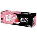 Dr Pepper Zero Strawberries and Cream Soda, 12 fl oz cans, 12 Pack