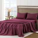 FreshCulture Full Sheet Set - Ultra Soft Sheets Full Size Bed - Brushed Microfiber - Deep Pockets - Easy Care - Cooling & Breathable Sheets - 4 Pieces Hotel Luxury Full Size Bed Sheets (Burgundy)