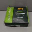 Retractable Extension Cord Reel, 16/3 SJTW Power Cord 30 Ft with 3 Electrical Outlets and 10 Amp Circuit Breaker, Ceiling or Wall Mount, Metal Plate, UL Listed, Grey