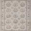 6x9 Washable Non-Slip Area Rug for Living Room, Dining Room, Bedroom Home Office-Floral Vintage Farmhouse Non-Shedding Distressed Low Pile Area Rug (Beige,6x9)