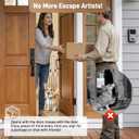 Retractable Dog Gate for Front Door 26" Wide 30.7" Tall Automatic Retractable Dog Barrier to Keep Pets Secure When Door Opens/Closes, Hardware Mount Front Door Barrier for Small/Large Dogs, Indoor