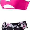 SUUKSESS Women Cutout Bikini Sets Push Up High Waisted Swimsuits 2 Piece (Pink, M)