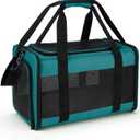 Hipubby Cat Carrier Dog Carrier for Pets Up to 16 Lbs, Soft-Sided Pet Travel Carrier for Cats and Small Dogs, Airline Approved Pet Carrying Case with Shoulder Strap & Removable Mat - Blue