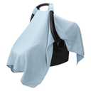 Comfy Cubs Baby Car Seat Cover - Soft, Breathable Bamboo Rayon and Muslin Cotton Blend - Lightweight Canopy for Sun, Bug, and Comfort Protection - Large Size Infant Seat Cover in Sky Blue Design