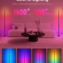 OIYN Smart RGBICW LED Corner Floor Lamp - 16 Million DIY Colors, 68+ Scenes, Music Sync, App & Remote Control, Color-Changing Ambient Lighting for Living Rooms, Bedrooms, and Gaming Rooms
