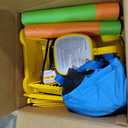 WELLFUNTIME Inflatable Water Double Slides Park, Bounce House with Arched Water Gun Spray, Jumping Castle with Air Blower, Large