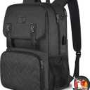 MATEIN Lunch Backpack, 15.6 Inch Insulated Cooler Lunchbox Backpacks with USB Port for Women Work, Water Resistant Lunch Bag Travel Laptop Dackpack for College Business, Gifts for Men (Black)