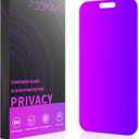 PDDKISS Compatible for iPhone 17 Pro Max Privacy Screen Protector 6.9 Inch, Purple Gradient Anti Spy Anti Blue Light HD Tempered Glass Easy Installation