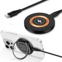 Samsung Magnetic Charger Wireless Fast Charging Pad for Samsung Galaxy S25 Ultra/S24 Plus/S23/S22/S21/S20/S10/15W MagSafe Charger Stand for iPhone 17/16 Pro Max/16e/15/14/13/12/Pixel 9 Pro/9a/8a/7a/7 (Black)