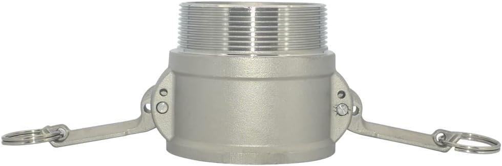 VARMHUS Male Pipe Threads x 2-1/2" Type B Trash Pump Adapter Female Camlock,Type B Hose Fitting,Stainless Steel 316 (2.5 Inch)