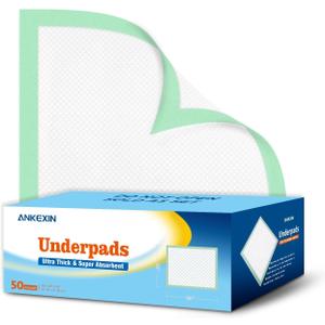 ANKEXIN 36'' x 36'' Disposable Bed Pads for Incontinence Heavy Duty Chucks Pads, 50 Count Leak-Proof Absorbent Underpads for Adults, Pets, Postpartum Care