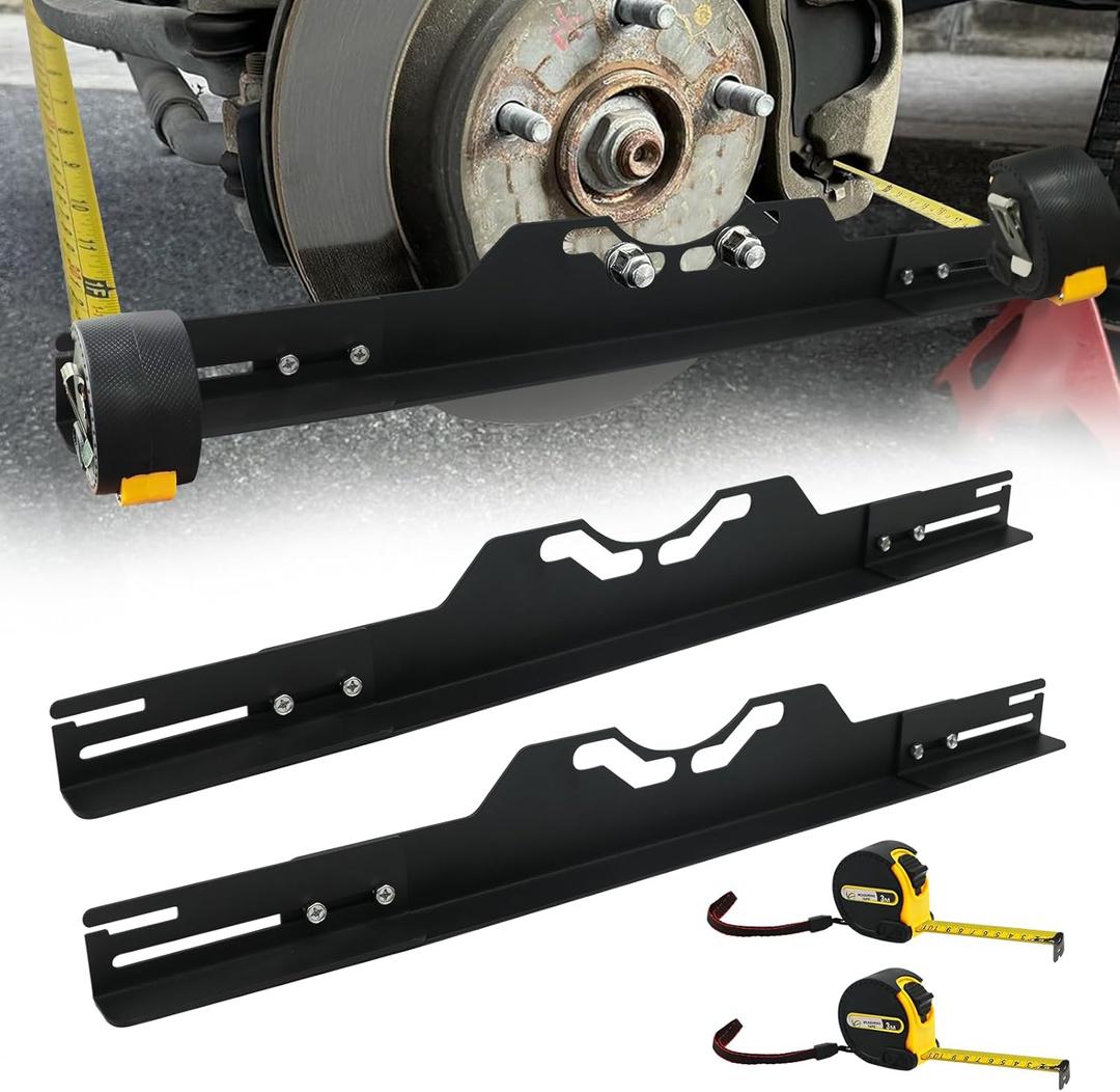 Wheel Alignment Tool with Tape Measures,Heavy Duty Toe Alignment Tool Plates,Car Front End Alignment Tool, Fast & Accurate Car Alignment Tool Kit (Black)