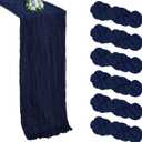 6 Pack Navy Blue Cheesecloth Table Runner 10FT Boho Cheese Cloths Gauze Fabric Table Runners 120 Inch Rustic Sheer for Wedding Birthday Party Baby Shower Holiday Home Decorations