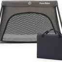 Pamo Babe Travel Crib - Lightweight Baby Playard with Zip Door, Carry Bag for Airplane - Easy to Carry
