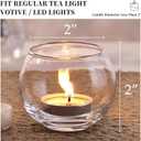 Volens 24PCS Clear Votive Candle Holders for Table Centerpieces, 2''2'' Round Glass Tealight Candle Holders Bulk for Wedding Decor and Home Decorations