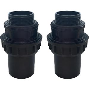 MAYGO 1-1/2'' PVC pool pump fitting couplingSlip Union Socket Joint Adapter Connector Suitable for 1-1/2 pipelines 2 Pcs Joint Only applicable to products with internal threads (Separable)