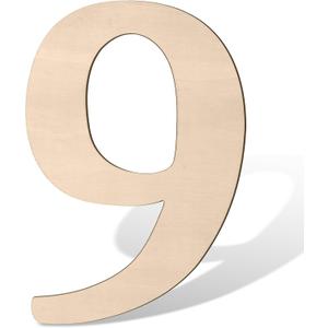 17 inch Large Wooden Numbers for Party Decor, Big Wood Number 9 for Wall Decor, Unfinished Blank Giant Wooden House Numbers, Wood Signs for Crafts, Birthday, Rustic Wedding, Christmas, Baby Shower