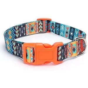 Pimaodog Dog Collar for Small Medium Large Dogs, Adjustable Soft Puppy Collars with Quick Release Buckle Walking Running Training (M, Maya)