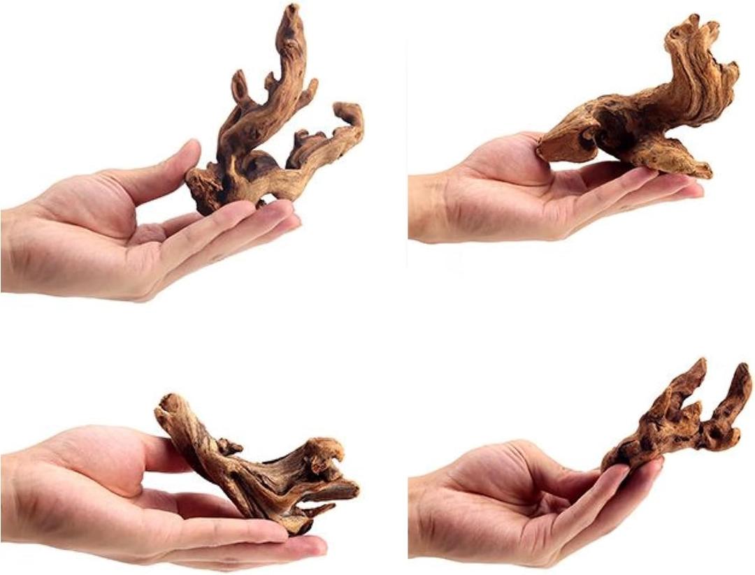 Small Natural Driftwood for Aquarium Styling Carefully Selected Natural Aquarium Decor Driftwood for Reptile Tank Reptile Tank Wood Decor (Driftwood 4-6inch 4pcs)