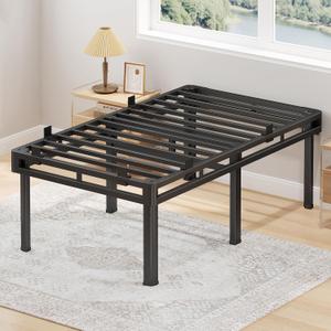 Superay 24 inch HIgh Twin Bed Frame with Rounded Legs, Double Layer Design