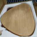 Wood Coffee Table, Mid Century Modern Triangle Coffee Table for Living Room, Rustic Solid Wood Legs and Tabletop, Farmhouse Walnut Accent Center Table for Small Spaces