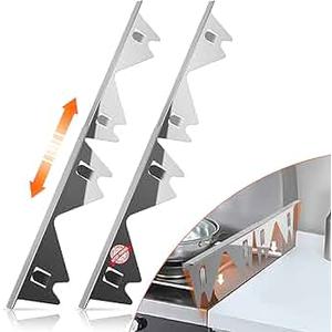 Stainless Steel Stove Gap Covers,Stove Gap Filler, Range Trim Kit, Stove Gap Guards, Heat Resistant and Easy to Clean, Easy retractable Length 13.8" to 27.5", Width 0.79",Black(4 PCS)