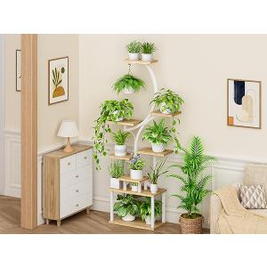 MODCART Plant Stand Indoor with Grow Lights, Indoor Plant Stand with Wheels, 8 Tiered Plant Shelf Indoor, Tall Plant Stands Indoor with Pulley for Living Room, 1PCS