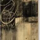 A Geometric Day I Mid-Century Modern Wood Wall Decor, Black Wood Wall Art, Large Abstract Wood Wall Panels Printed On Natural Pine Wood Art (32L" x 24W")
