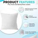 QUBA LINEN 18 x 18 Throw Pillow Insert - Pack of 2 White, Down Alternative Pillow Inserts for Decorative Pillow Covers, Throw Pillows for Bed, Couch Pillows for Living Room (Pack of 2)