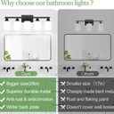 5-Light Bathroom Light Fixtures, Vanity Light with Milky White Shades, Matte Black Bathroom Light Fixtures Over Mirror, Modern Bathroom Wall Lamp for Mirror Living Room Cabinet Bedroom