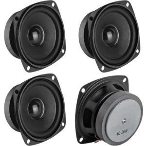 4Pcs 3" 4 Ohm 20W Full Range Woofer Speaker 77mm 3inch Stereo udio Sound Home Theater Loudspeaker for DIY Audio Projects and Replacement