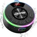 Certified IPX7 Waterproof Shower Bluetooth Speaker, Portable Shower Speaker Loud Clear Sound with Suction Cup, Wireless Portable for Bathroom, Hook Clip, Built-in Mic, 10H Playtime, Great Gift Idea (Black)